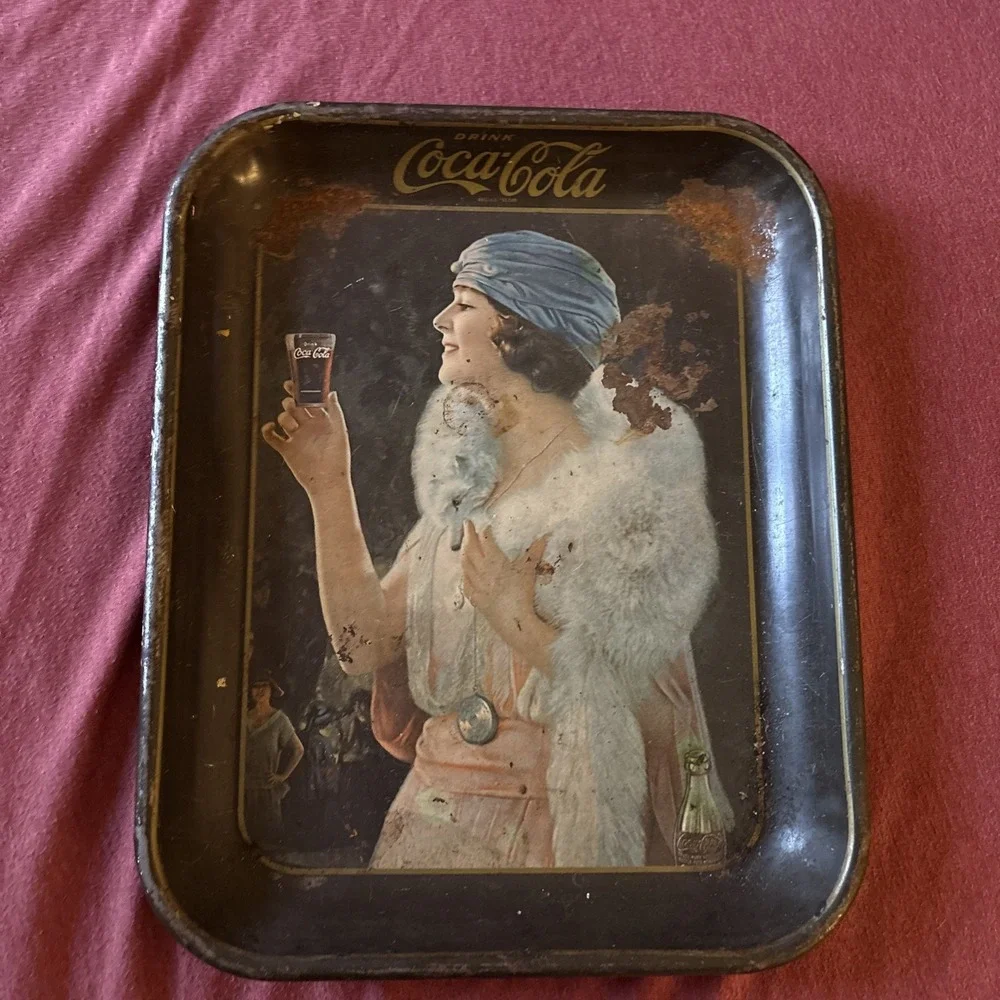 Vintage Coca Cola Metal Serving Tray Flapper Girl 1925 Advertisement 1973 USA